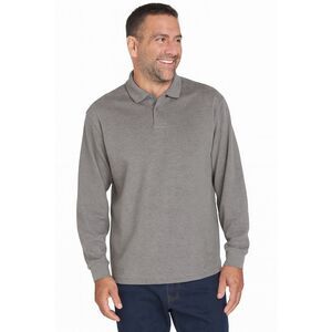 St Johns Bay Heritage Suede Jersey Collared Light Grey Long Sleeves 2XL Pullover